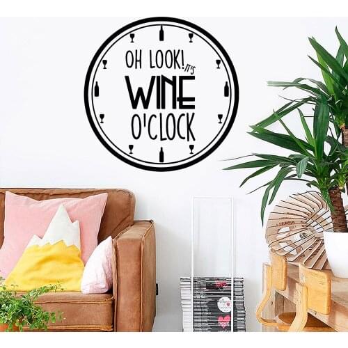 Creative wine clock Self Adhesive Vinyl Wallpaper Living Room Children Room removable mural