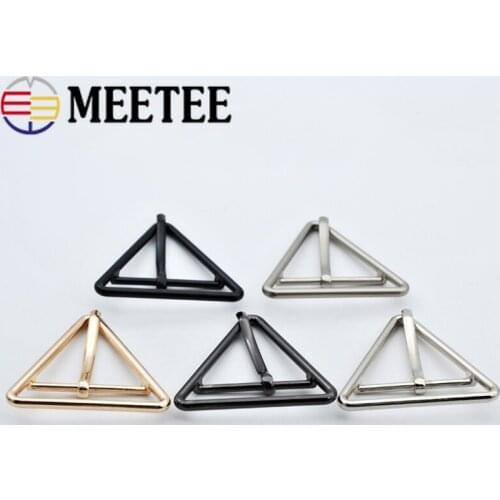 Meetee 5pcs ID30/40/50mm Metal Belt Buckle Tri-Glide Pin Adjust Buckles for Bags Straps clasp Webbing Decoration hoook Accessory
