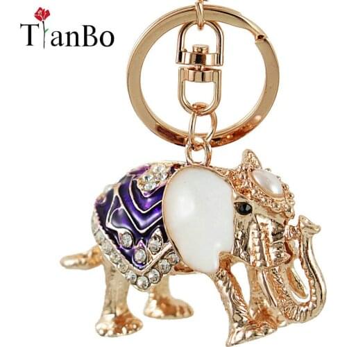 Fashion accessories boutique elephant key key ring fine Rhinstone Charms Stone Fashion Keychain For Woman jewelry