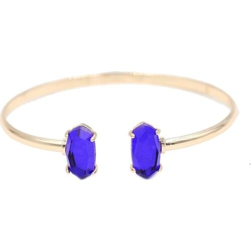 Fashion Colored Faceted Glass Stone Bracelets Bangles for Women
