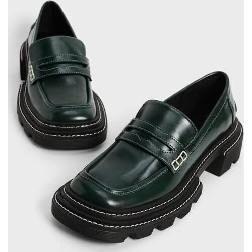 2021 Autumn Brogue Shoes Thick-soled British Style Small Leather Single Shoes Square Toe Japanese College Retro Loafers Zapatos