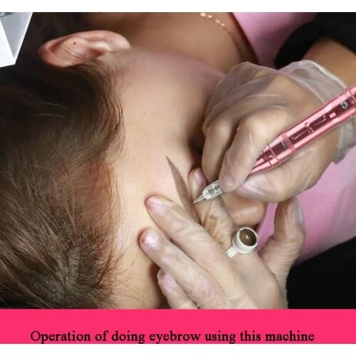 1set Professional Makeup Tattoo Pen Machine Permanent Eyebrow Lip Contour Pen Beauty Art Tattoo Gun with Cartridge Needles Tools