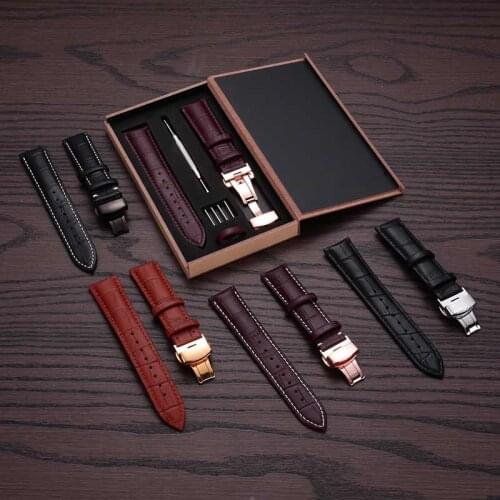 Watches band 12 13 14 15 16 17 18 19 20 21 22 23 24 Soft Calf Genuine Leather Watch Strap Watch Band for Tissot Seiko