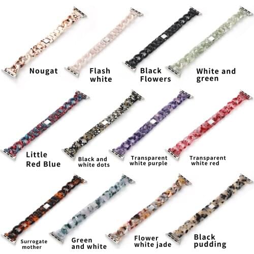 Resin Watch strap for apple watch 6 5 4 band 42mm 38mm transparent correa belt for iwatch 6 series 5 4 3/2 bracelet 44mm 40mm