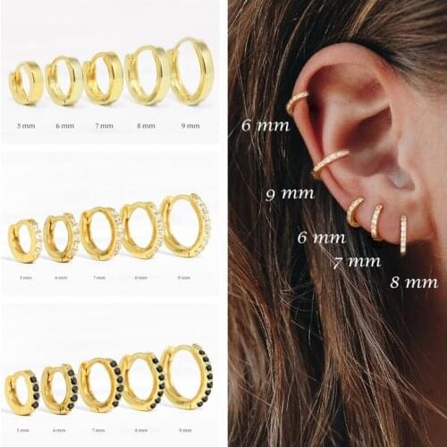 ROMAD Tiny Round Circle Hoop Earrings Ear Bone Ear Nose Ring 925 Sterling Silver Earrings For Women Aretes Ear Hoops Jewelry