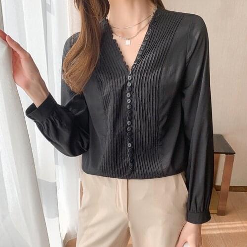 Fashion France style ladies shirts Womens Blouses 2021 Spring Autumn Long Sleeve Shirts Tops Blusas Mujer