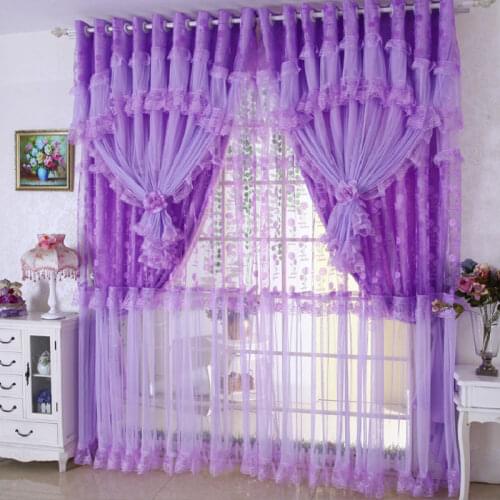 1pcs New Korean Style Lace High-end Punch Curtains Bedroom Living Room Bay Window Balcony Shading Rental House Shade Cloth F8473