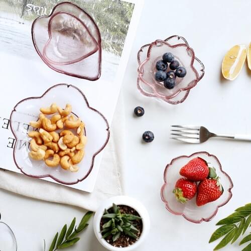 Japanese Style glass Bowl Fruit Tableware Cherry blossoms Bowl Creative Rice Dessert Snack Bowl fruit plate kitchen plates