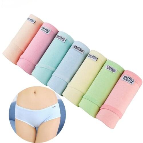 7Pcs Underwear Womens Panties Cotton Plus Size Girls Briefs Sexy Panties Women Lingeries Shorts Seamless Underpants Solid Panty