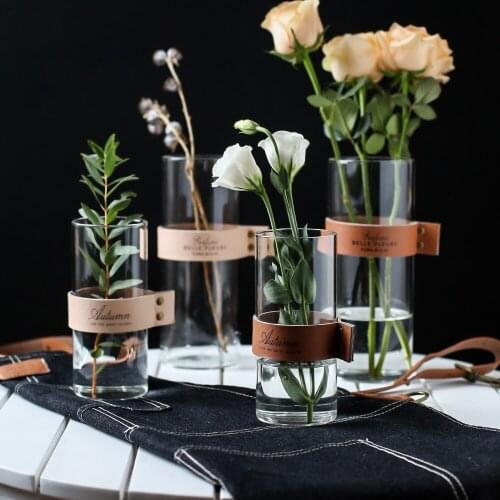 Vases Living Room Dried Flowers Pot Nordic Glass decoración Vase Home Decoration Accessories Terrarium Vase ваза для цветов