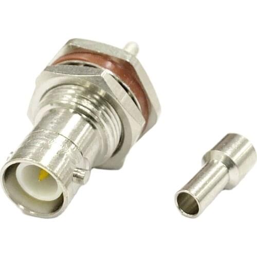 1pc RP-BNC Female Jack nut inner pin RF Coax Connector Crimp for RG316 RG174 cable Straight Nickelplated NEW wholesale