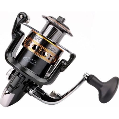 12+1BB Gapless Fishing Spinning Reel CNC Wire Cup Metal Handle Fishing Wheel Carp Casting Reel 5.5:1 Speed 1000-7000 Series