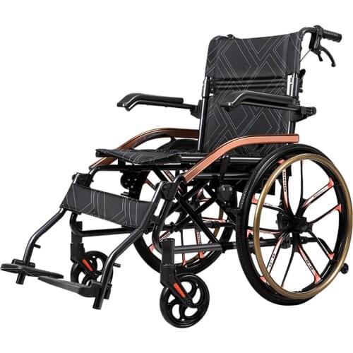 18 inchs High-end sports wheelchair disabled lightweight folding aluminum alloy quick release manual sports leisure wheelchair