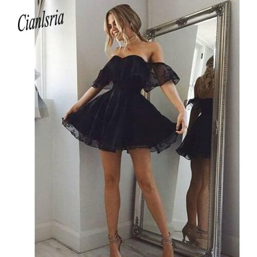 2020 Short Sleeves Lace A-Line Homecoming Dresses Lace Short Prom Cocktail Party Dresses Plus Size Vestidos De Festa