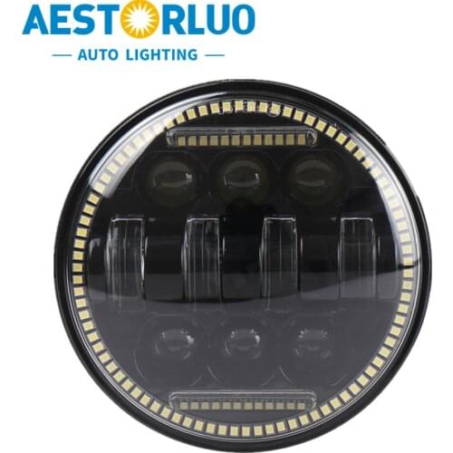 AESTORLUO 1pcs Factory Supply 5.75 Inch Led Headlight Halo Ring DRL Angel Eye For Sportster 883 XL883 FXCW 5 3/4" Headlamp 66W