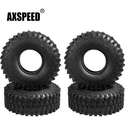 AXSPEED 120mm OD Rubber Tires Tyres with Foam for Axial SCX10 D90 TRX-4 1/10 RC Crawler Car 1.9 inch Wheel Rims Parts