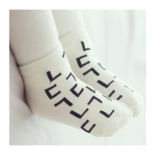 Building Blocks Baby Socks Cotton Anti Slip NewBorn Foot Wear Boys Girls Meias Cute Toddler Kids Socks White Funny 0-4 Years