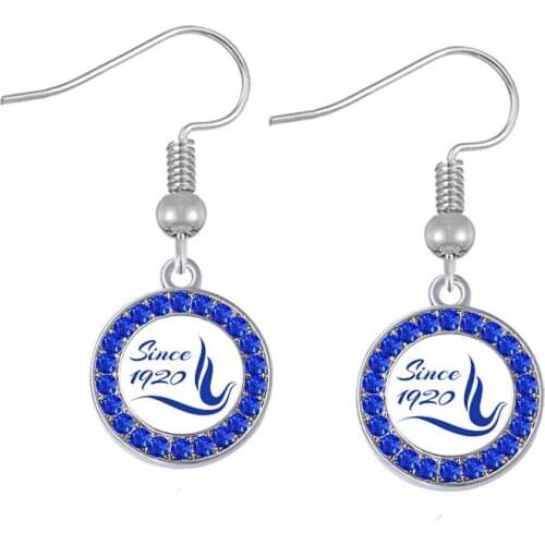 Double Nose greek sorority zeta phi beta charm earring metal sticker society jewelry for organization members souvenir gift