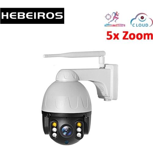 Hebeiros 1080P Auto Motion Tracking 5x Zoom IP PTZ Wifi Camera Outdoor ip67 Waterproof Wireless Security Camera 2MP CCTV Camera