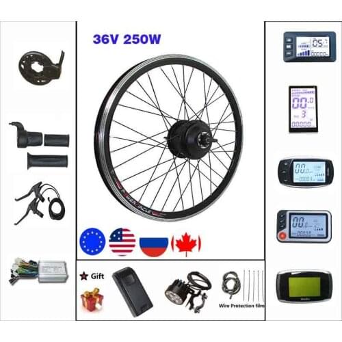 Electric Bike Conversion Kit 36V 250W hub Motor 16-28/29 inch 700c wheel with LCD Display E-bike Kit