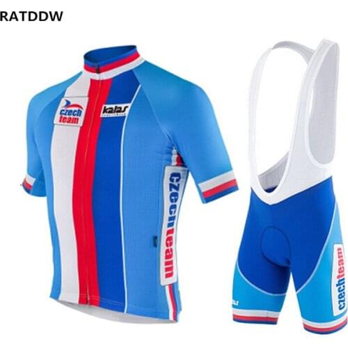 CZECH TEAM 2017 Men Cycling clothing Sets/Breathable Bicycle bike Cycling jerseys and bib shorts Roupa maillot SIZE XS-4XL