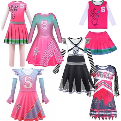 Halloween Costumes for Kids Zombies Addison Cosplay Girls Bodysuit Dress Fancy Cheerleader Costume Outfits Carnival Clothing