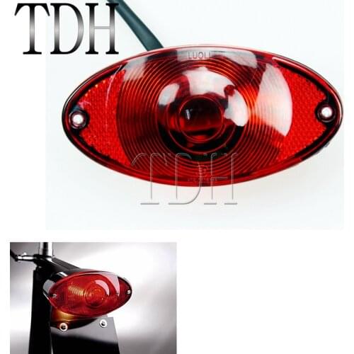 Motorcycle High Quality ABS plastic 12V Cat Eye Black Red Taillight Brake Stop License Plate Running Light For Harley Cafe Racer