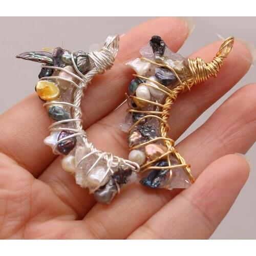 Natural Semi-precious Stone Pendant Irregular White Crystal Bud 25x45mm for Jewelry Making Necklaces Accessories Gift