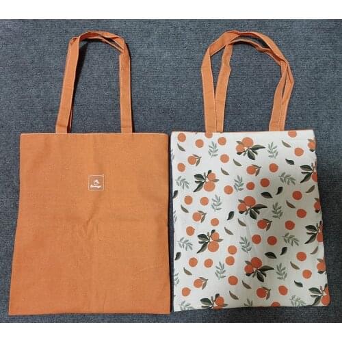 New Millet Wheat Fabric Double-sided Dual-use Shoulder Bags Cotton Linen Pocket Handbag Shopping Bag Female Canvas Cloth Totes