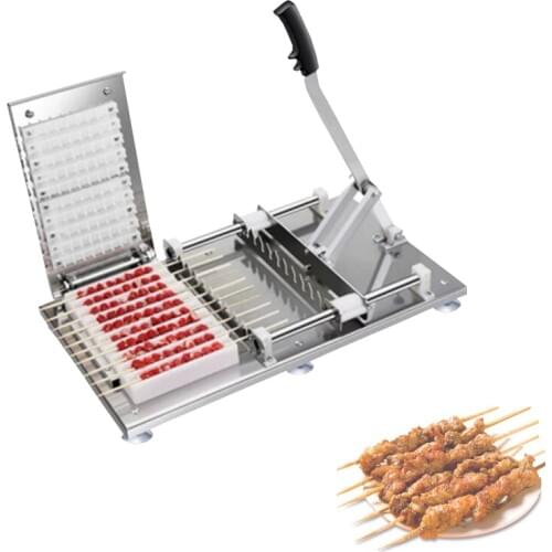 New Manual Meat Skewers Machine Pork Skewers Food Processor Meat Skewers Machine