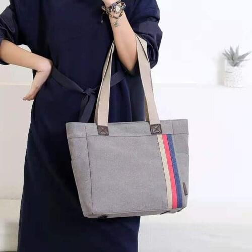 New tote bag, canvas bag, lady shoulder bag, large capacity portable backpack, leisure shopping bag