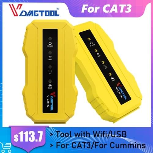 OBD2 Diagnostic Tools For CAT3/For Cummins Inline 6 V7.6 With Wifi/USB Heavy Duty Truck Scanner Truck Diagnostic Tool