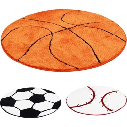Fiber Round Carpet Floor Mats Imitation Wool Living Room Carpet Cartoon Non-Slip Carpet