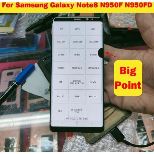 Original Used Defect Big point For SAMSUNG NOTE 8 LCD Screen N9500 N9500F LCD Display Touch Screen Digitizer