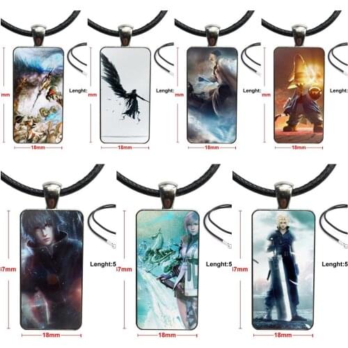 Necklace Fashion Long Chain With Rectangle Necklace Jewelry For Women Girl Gift Final Fantasy Remake
