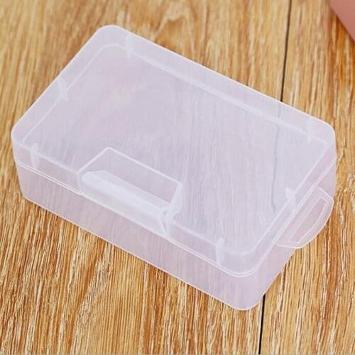 Plastic Transparent Pens Clear Storage Box Pencils Organizer With Buckle Case Holder Stationary Case For Home Office Supplies
