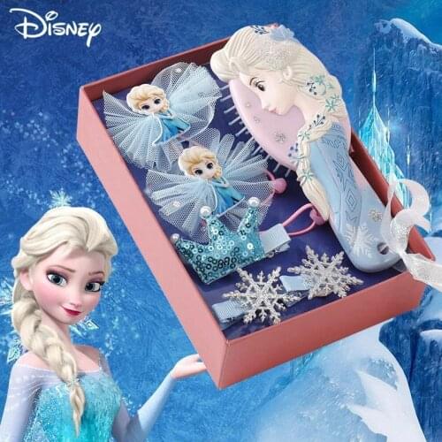Disney frozen plush toy Elsa infanta comb bow hair jacket miter pretends to be a girl heart exquisite decoration holiday gift