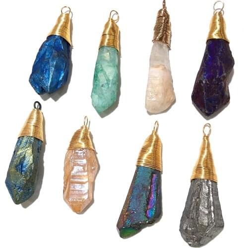 Natural Stone Pendants Irregular Crystal Pendants Fashion Jewelry DIY Necklace Accessories for Jewelry Making Supplies 58x20mm