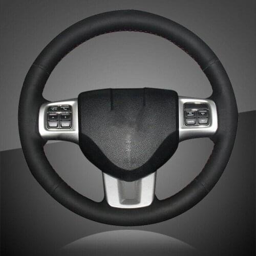 Hand Stitched Auto Braid On The Steering Wheel Cover for Dodge Grand Caravan