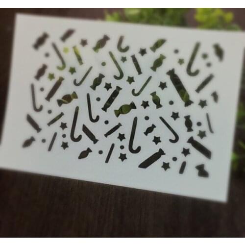 XMAS Candy Crutch Scrapbooking tool card DIY album masking spray painted template drawing stencils laser cut template KW7072313