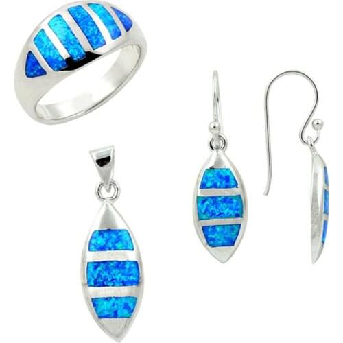 Silverlina Sterling Silver Opal Gemstone Set