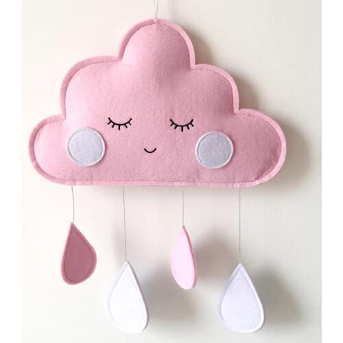 Nordic Felt Cloud Raindrop Pendant Wall Hanging Decoration Kids Room Decorative Baby Tent Nursery Decor Photo Props