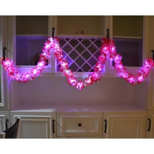 3M Thick LED Light Hawaii Flower Hanging Garland Banner Bunting Wreath Summer Tropical Hawaii Home Wedding Glow Party Supplies