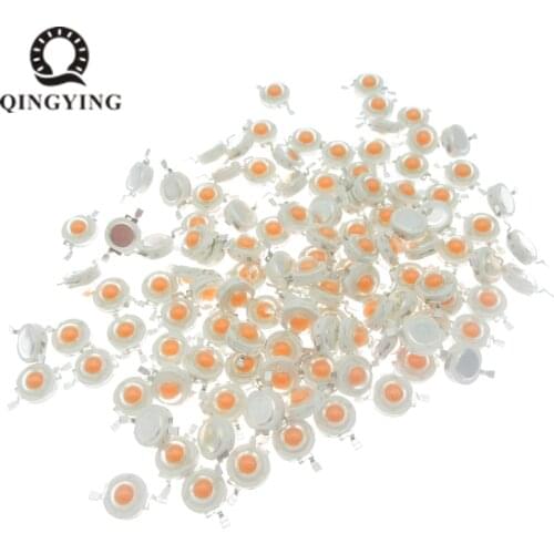 100pcs 1w 3w LED High Power LED Chip Red Green Blue Yellow Cold White Nature White Warm White RGB UV Grow Plant Light Source