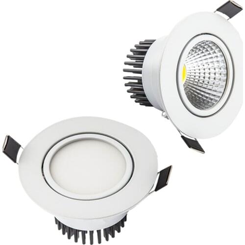 LED Downlight Dimmable Light Angle Adjustable COB Ceiling Spot Light 3W 5W 7W 9W 12W 15W Ceiling Recessed Lights AC85-265V