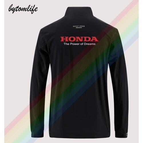 Honda Cars Logo Vector The Power Of Dream Slim Sport Jacket Mens Windbreaker Zipper Thin Jacket Back Printing Jacket Asian Size