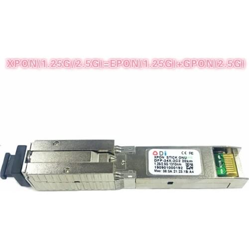 XPON SFP ONU Stick With MAC SC Connector 1490/1330nm DDM pon module 1.25/2.5GCompatible with EPON/GPON( 1.244Gbps/2.55G)802.3ah