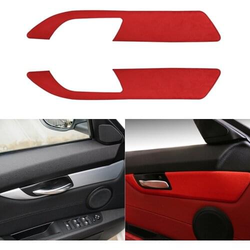 Suede Car Door Handle Panel Cover Trim Stickers Door Bowl Decorative Stickers Mouldings Accessories for BMW Z4 E89 2009-2016