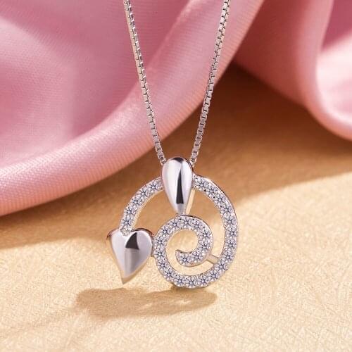 Necklace chain for women Creative Tornado Pendant Necklace 925 Sterling Silver Heart Chocker Woman Chain Charm Elegant Jewelry