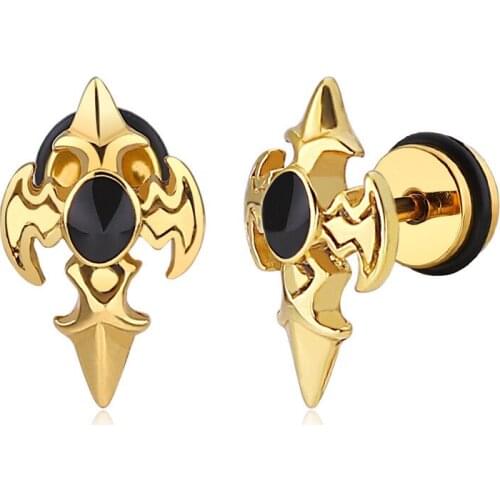 Retro Cross Stainless Steel Stud Earrings For Women Girls Fashion High Quality Cool Punk Ear Jewelry Party Gifts